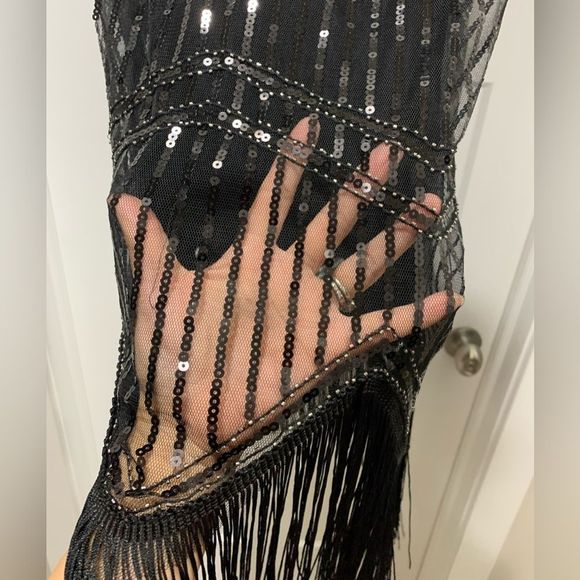 Vintage Style "Great Gatsby" Sequined Fringed Flapper. Great for Halloween - Picture 10 of 16